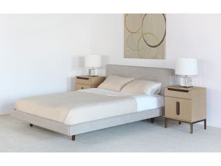 Light Laminated Oak With Brass Hardware Nightstand