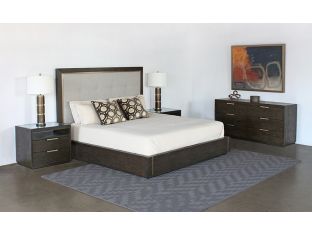 Sable Brown Oak 2 Drawer Nightstand With Brass Pulls