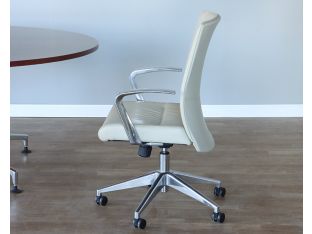 Ivory Leather Office Chair