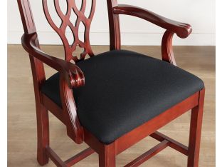 Cherry Wood Chippendale Style Arm Chair