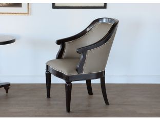 Stone Grey Upholstered Barrel Chair