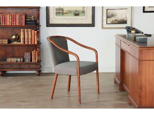 Grey Arm Chair with Wood Frame