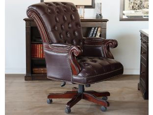 Burgundy Tufted Executive Chair