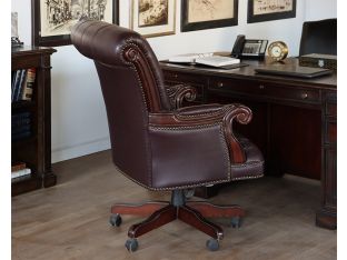Burgundy Tufted Executive Chair