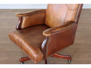 Distressed Brown Leather Executive Chair