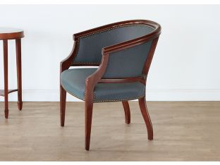 Upholstered Barrel Chair with Wood Frame
