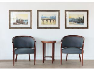 Upholstered Barrel Chair with Wood Frame