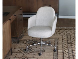 Beige Woven Contemporary Office Chair on Casters