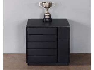 Black & Chrome Office Short Drawer Cabinet