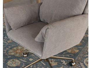Coffee Brown Linen Office Chair