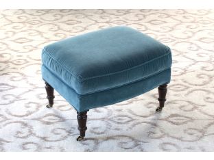 Peacock Blue Velvet Ottoman