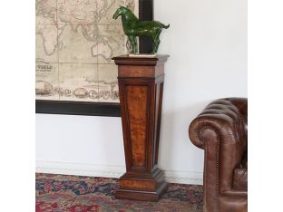 Popular Burl Panel Tapered Pedestal Wood Column 