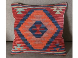 Orange Diamond Khilim Pillow