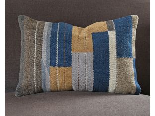 Blue Color Block Pillow