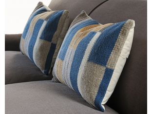 Blue Color Block Pillow