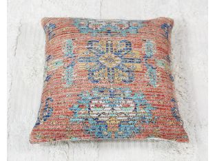 Terracotta & Blue Tribal Pillow