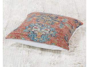 Terracotta & Blue Tribal Pillow