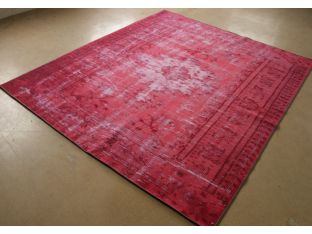 8' 2" x 9' 11" Pink Overdyed Style Synthetic Mat