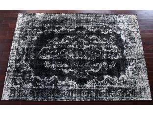 7'10" x 11' Azeri Rug in Black and Ecru