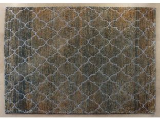 8' x 11' Faded Denim Blue Moroccan Pattern Rug