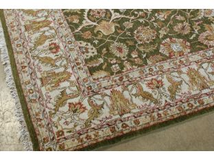 8' x 11' Green Oriental Rug