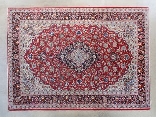 10'2" x 13'7" Red and Blue Najafabad Persian Rug circa 1965