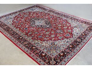 10'2" x 13'7" Red and Blue Najafabad Persian Rug circa 1965