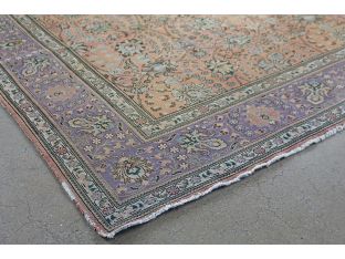 10' x 14'2" Salmon and Lavender Azerbaijani Persian Rug Circa 1965