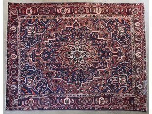 9'10" x 12'2" Deep Red Bakhtiari Persian Rug Circa 1965