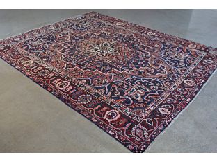 9'10" x 12'2" Deep Red Bakhtiari Persian Rug Circa 1965