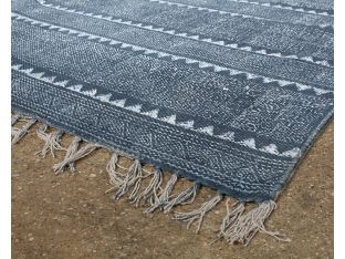 9' x 12' Indigo Block Print Rug