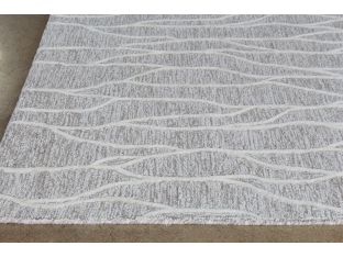 8X11 Ivory/Gray Heathered Geometric Patterned Rug