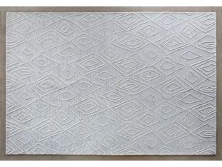 8x11 Ivory/Natural Wool & Cotton Patterned Rug