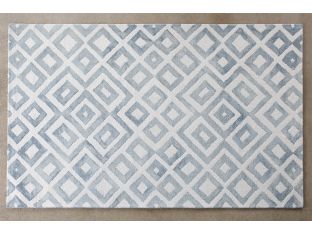 5X8 Aqua Watercolor Bold Patterned  Rug