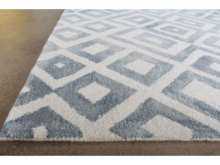 5X8 Aqua Watercolor Bold Patterned  Rug