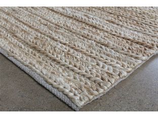 5X8  Ivory Handwoven Jute & Cotton Rug