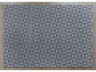 8' X 11' Pewter 100% Wool Geometric Patterned Rug