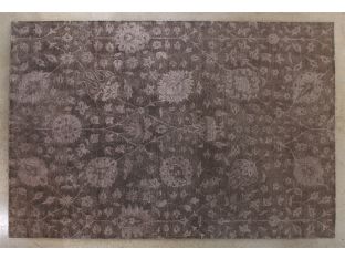 9' x 13' Mocha Floral Wool Rug