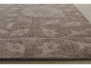 9' x 13' Mocha Floral Wool Rug