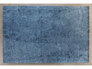 9' x 13' Navy Damask Patterned Rug