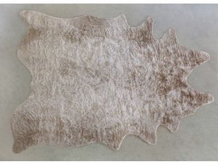 6' 2" X 8' Tan Faux Cowhide Rug