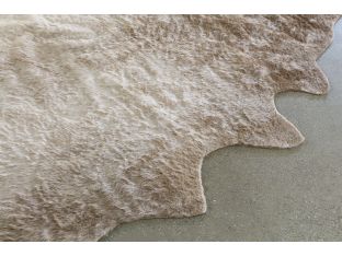 6' 2" X 8' Tan Faux Cowhide Rug