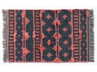 2' X 3' Spice And Charcoal Flat Weave Rug