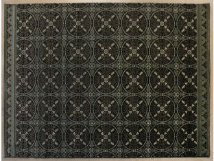 8' X 11' Black And Gray Traditoinal Rug
