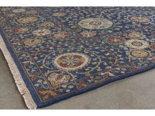 8'6" X 11'6" Navy Soumak Hand Knotted Wool Rug