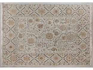 7'9" X 9'9" Beige/Grey Soumak Knotted Wool Rug