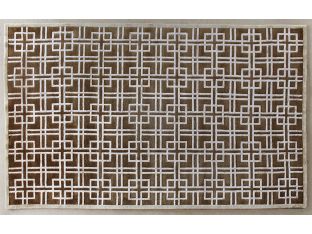 5'6" X 8'6" Brown And Gold Hollyood Regency Rug