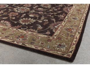 5' X 8'  Dark Brown Persian Style Tufted Wool Rug