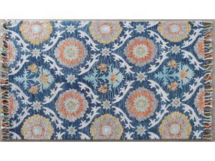 5' X 8' Abelia Rug In Blue Ocean