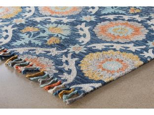 5' X 8' Abelia Rug In Blue Ocean
